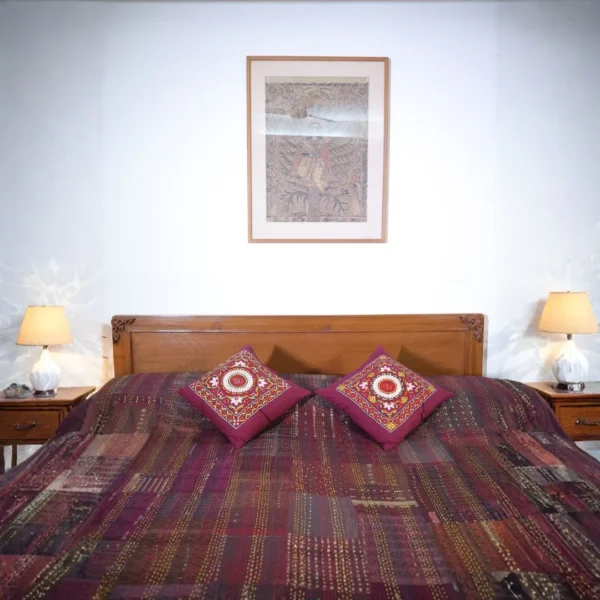 Brown Silk Bedsheet with Custion Covers