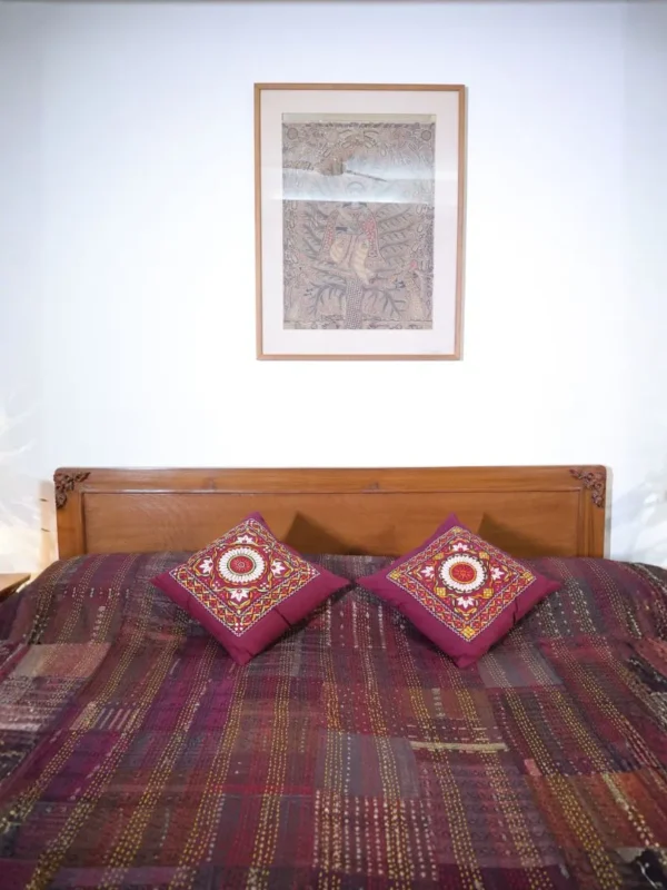 Brown Silk Bedsheet with Custion Covers