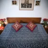 Elegant Blue Bedsheet with Custion Covers