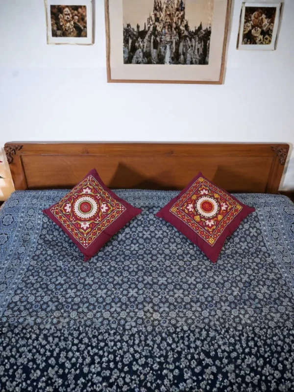 Elegant Blue Bedsheet with Custion Covers