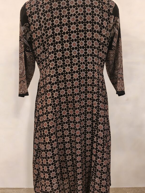 Elegant Black Ajrak Cotton Kurta