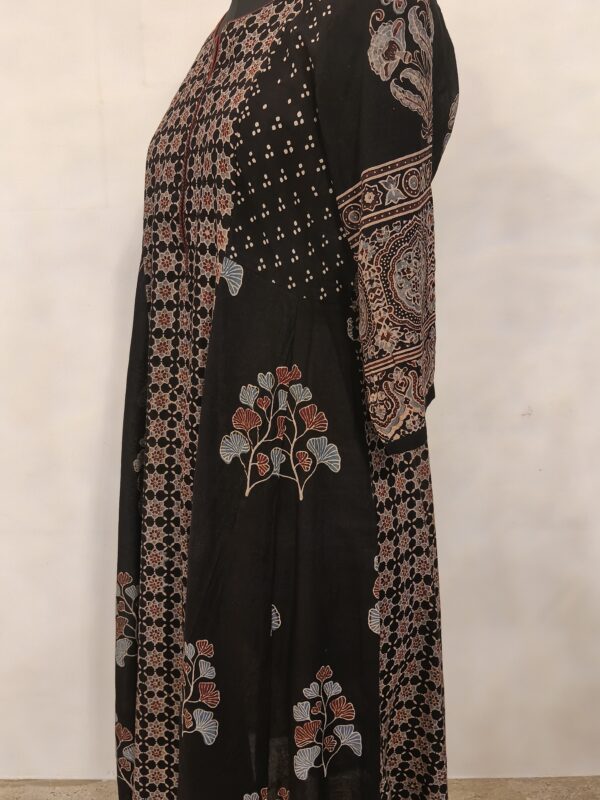 Elegant Black Ajrak Cotton Kurta
