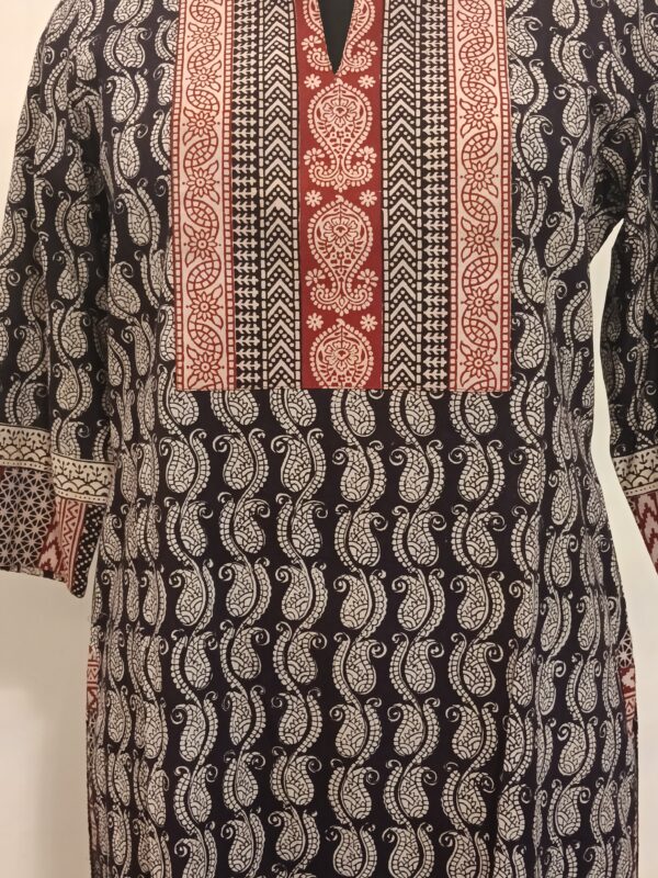 Bagh Elegance Black Paisley Kurta