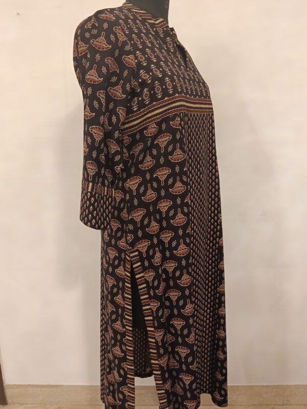Elegant black Ajrak cotton kurta