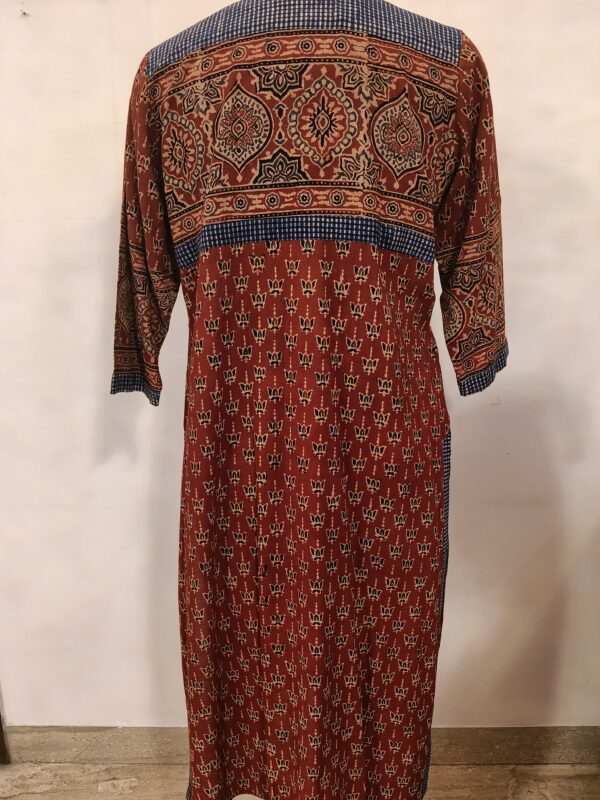 Rust Brown Ajrak Cotton Kurta