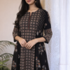 Elegant Black Ajrak Cotton Kurta