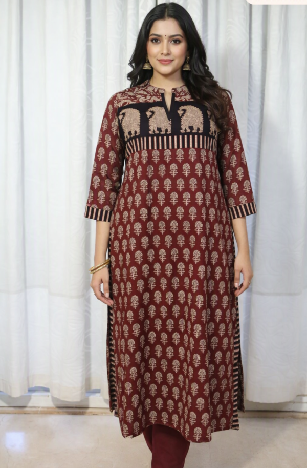 Bagh Heritage Maroon Kurta
