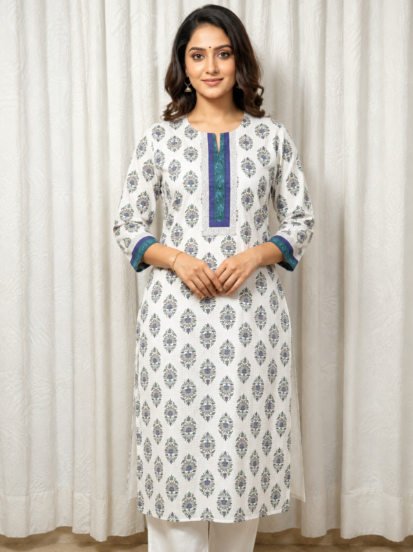 hand block cotton kurta