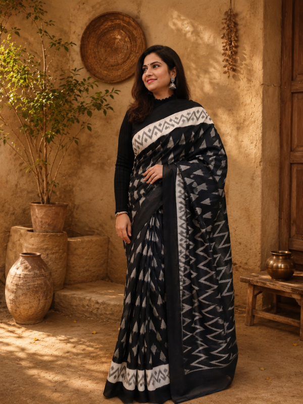 Ikat cotton saree